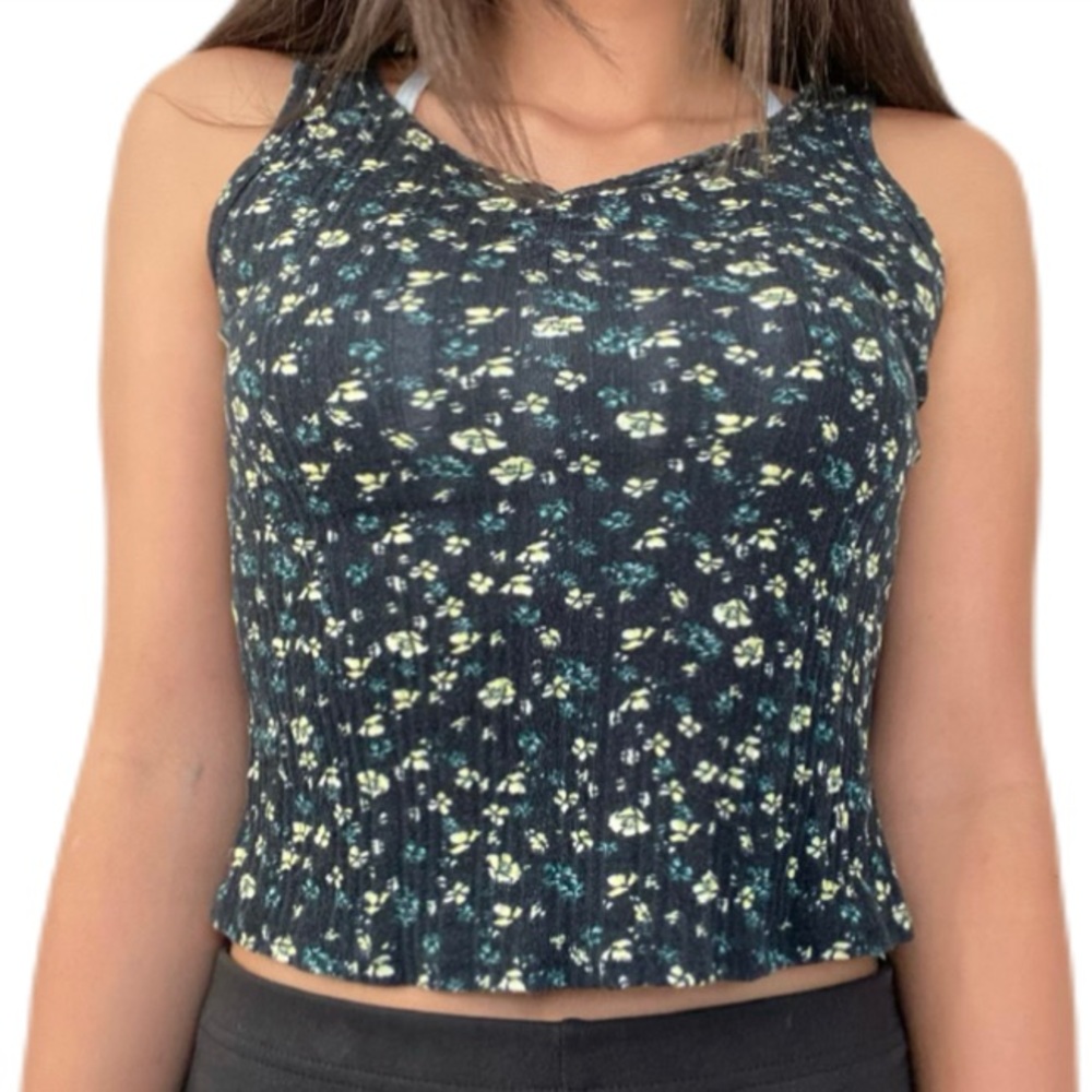 Black Cropped Tank Top